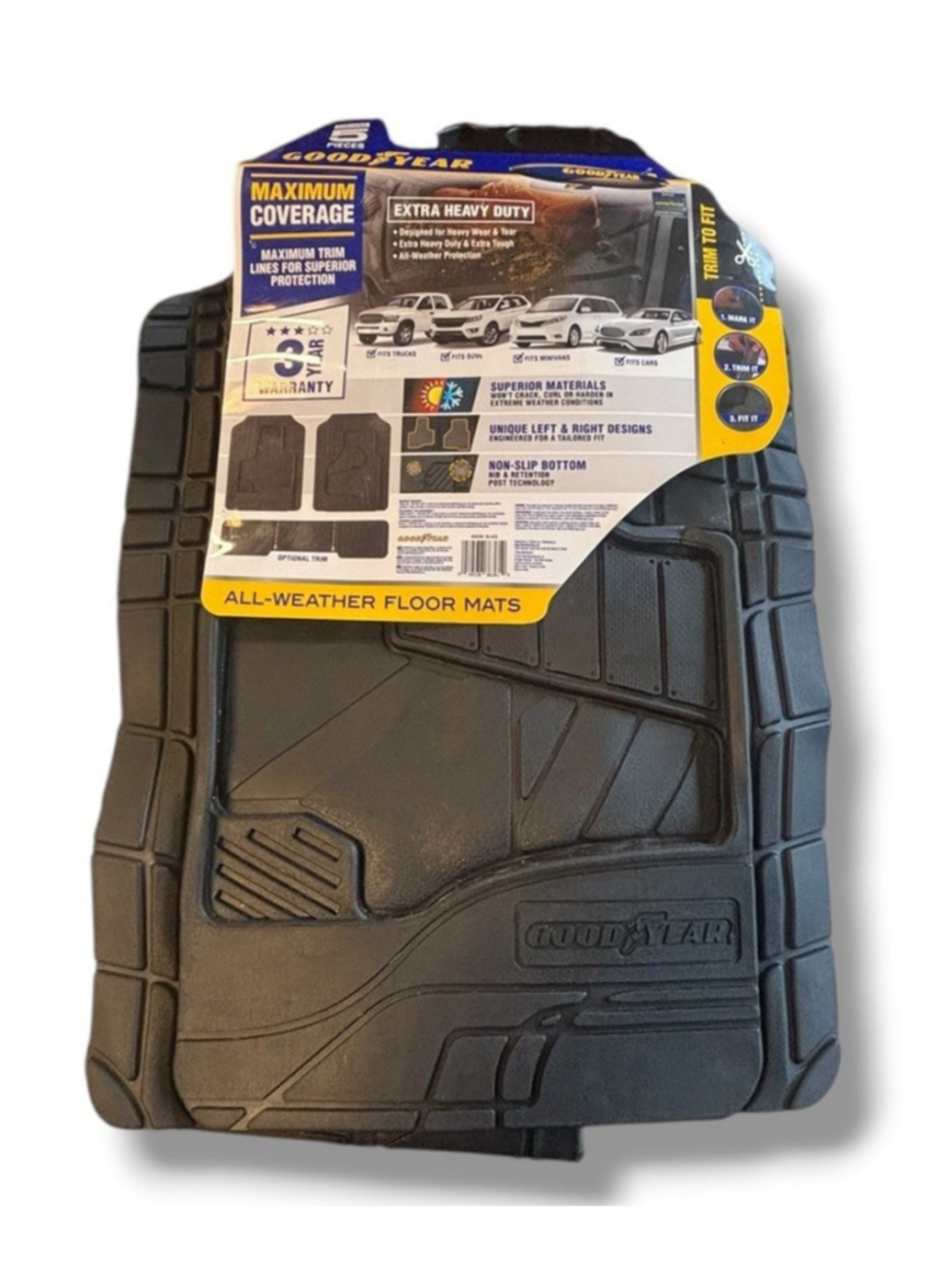 GOODYEAR 806361 PREMIUM HEAVY DUTY ALL VEHICLE FLOOR MAT *DISTRESSED PKG